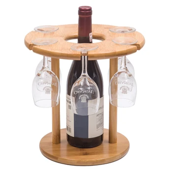 

Bamboo Wine Glass Holder European Style Hanging Goblet Holder Upside Down Creative Home Wine Rack 2021 New