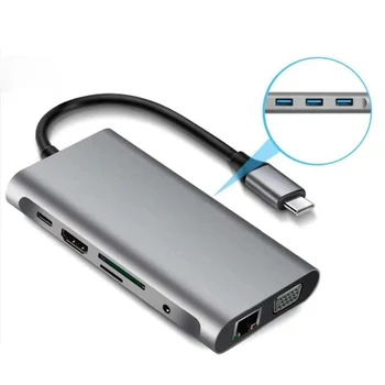 

Type-C Hub USB 3.0 Multi Splitter Expansion For Desktop PC Adapter High Speed 11.5 * 6.1 * 1.7cm