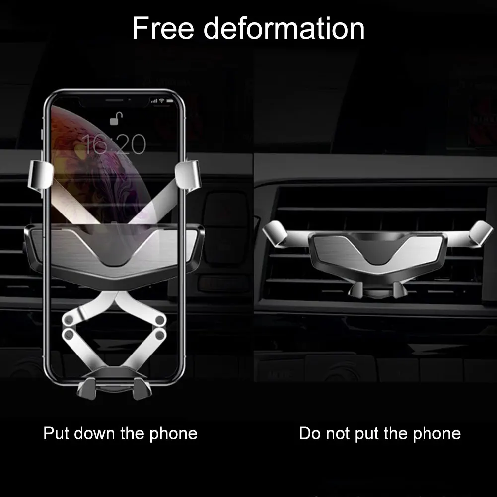Car Cell Phone Bracket Air Vent Clip Phone Holder Alloy Universal For