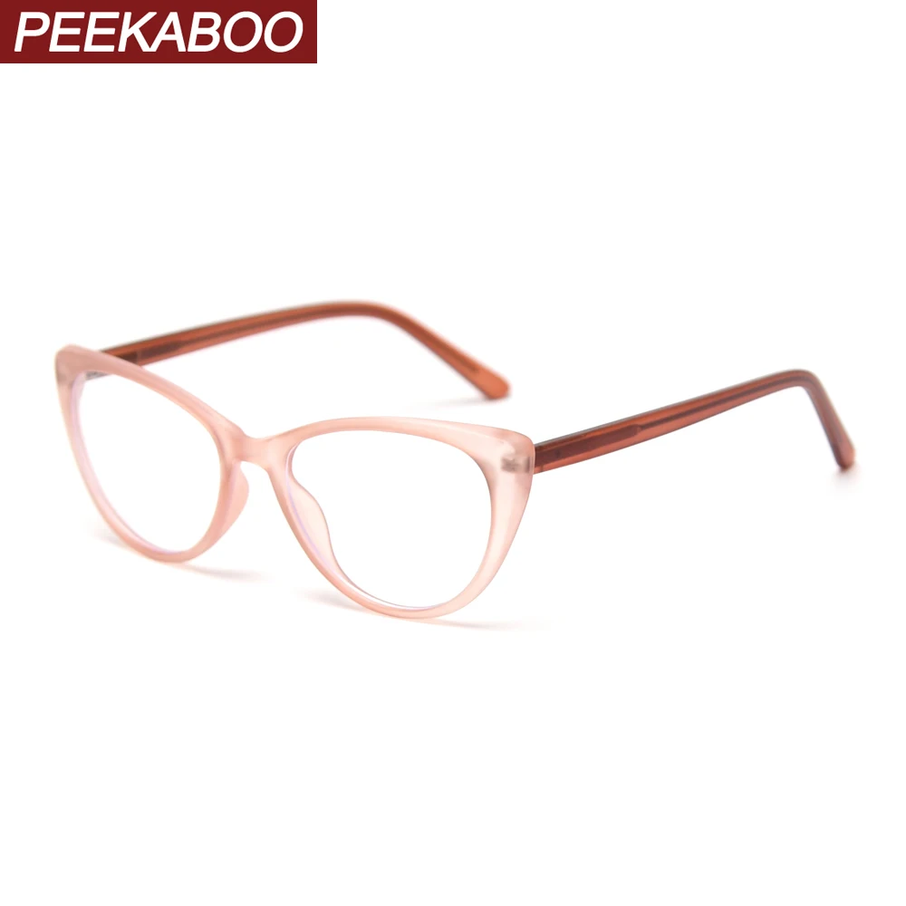 Женские очки кошачий глаз peekabo розовые коричневые прозрачные линзы в оправе для