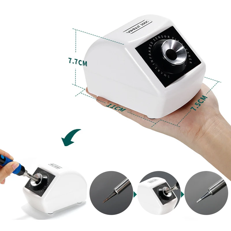 

YIHUA 200C DC 12V Infrared Sensor Smart Induction Soldering Iron Tip Cleaner Light Weight Iron Tips Cleaning Tool