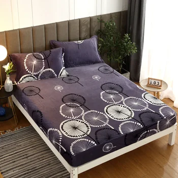 

Custom Size Printing Fitted Sheet Soft Crystal Velvet Mattress Cover With Elastic Band Bed Sheets Pillowcase Free Delivery#sw