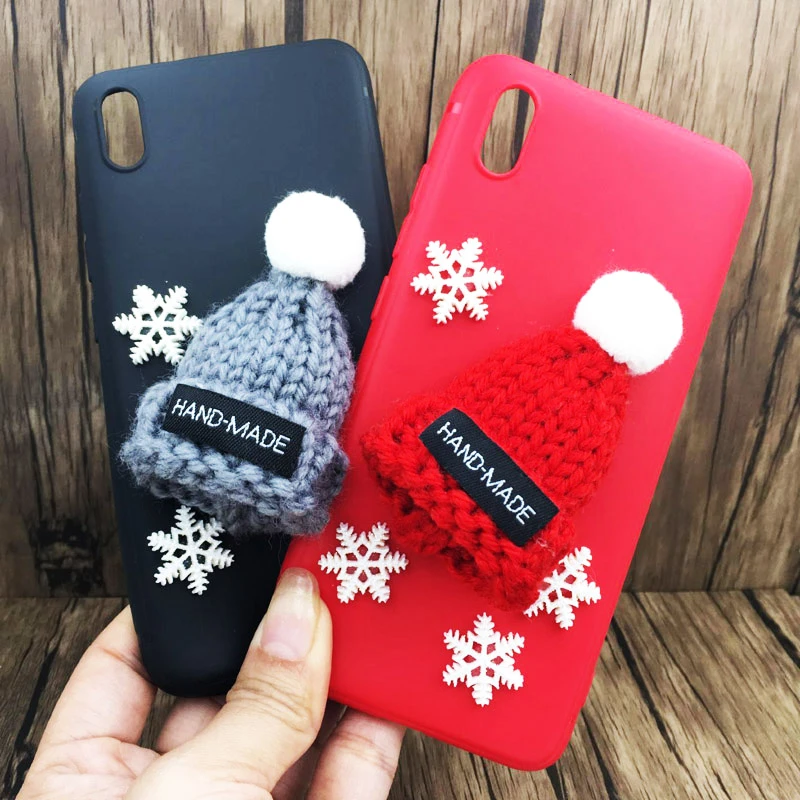 Christmas Hat Fluffy Case For Xiaomi Max 3 Lovely Silicone Phone Cases On Xiomi Mi Max3 Cover Coque | Мобильные телефоны и