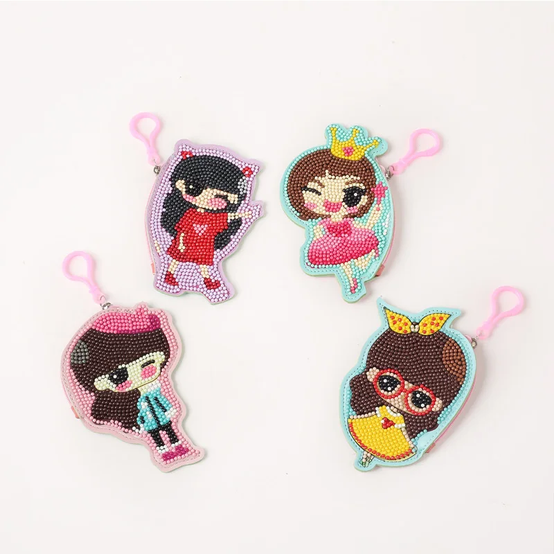 

DIY Special Shaped Diamond Painting Wallet Girl Coin Purse Pendants Gifts Keychain Small Purse Diamond Embroidery Cross Stitch