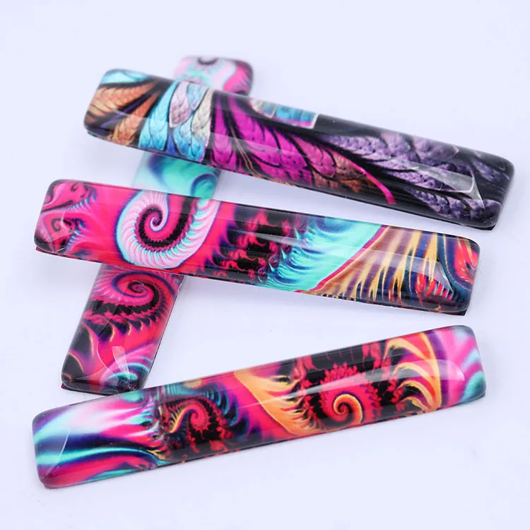 Onwear 24 шт. 10x50 мм Прямоугольник Фото Стекло кабошон с плоской обратной стороной ручной работы ювелирных изделий
