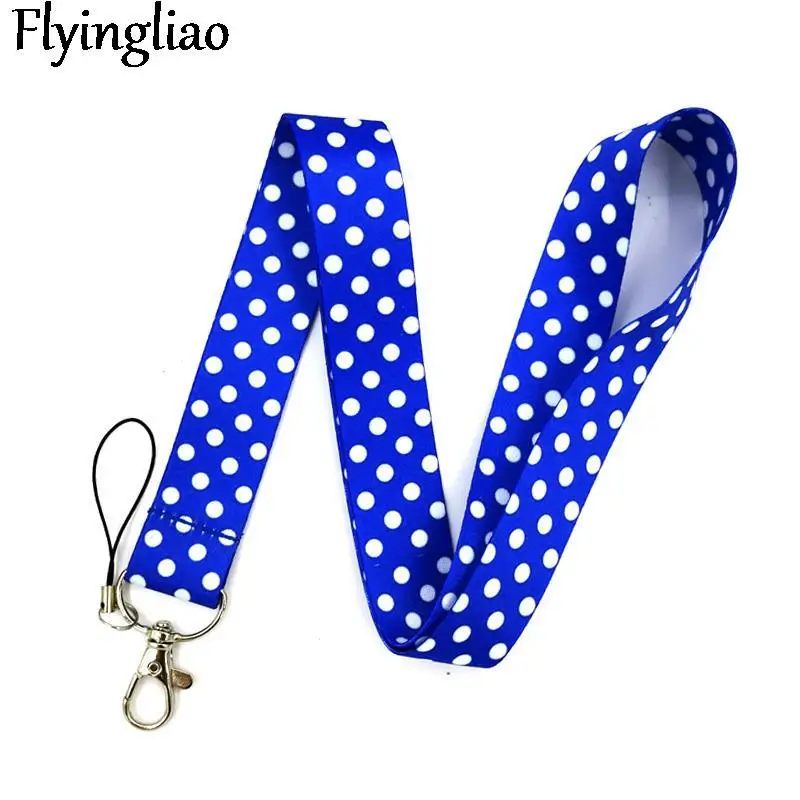 Blue Wave Point Lanyard for Keys Phone Cool Neck Strap Lanyard for Camera Whistle ID Badge Cute webbings ribbons Gifts