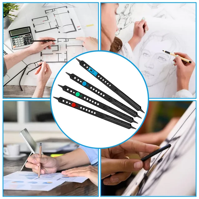 ljhnba Compact Drawing Ruler Proportional Divider Drawing Tool Accurate  Proportional Scale Divider for Artists Drawing Tool