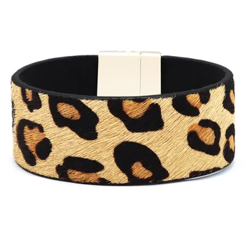 

YAL Best-selling women's magnet buckle bracelet Bohemian style horse-striped leopard print horse hair bracelet direct sales
