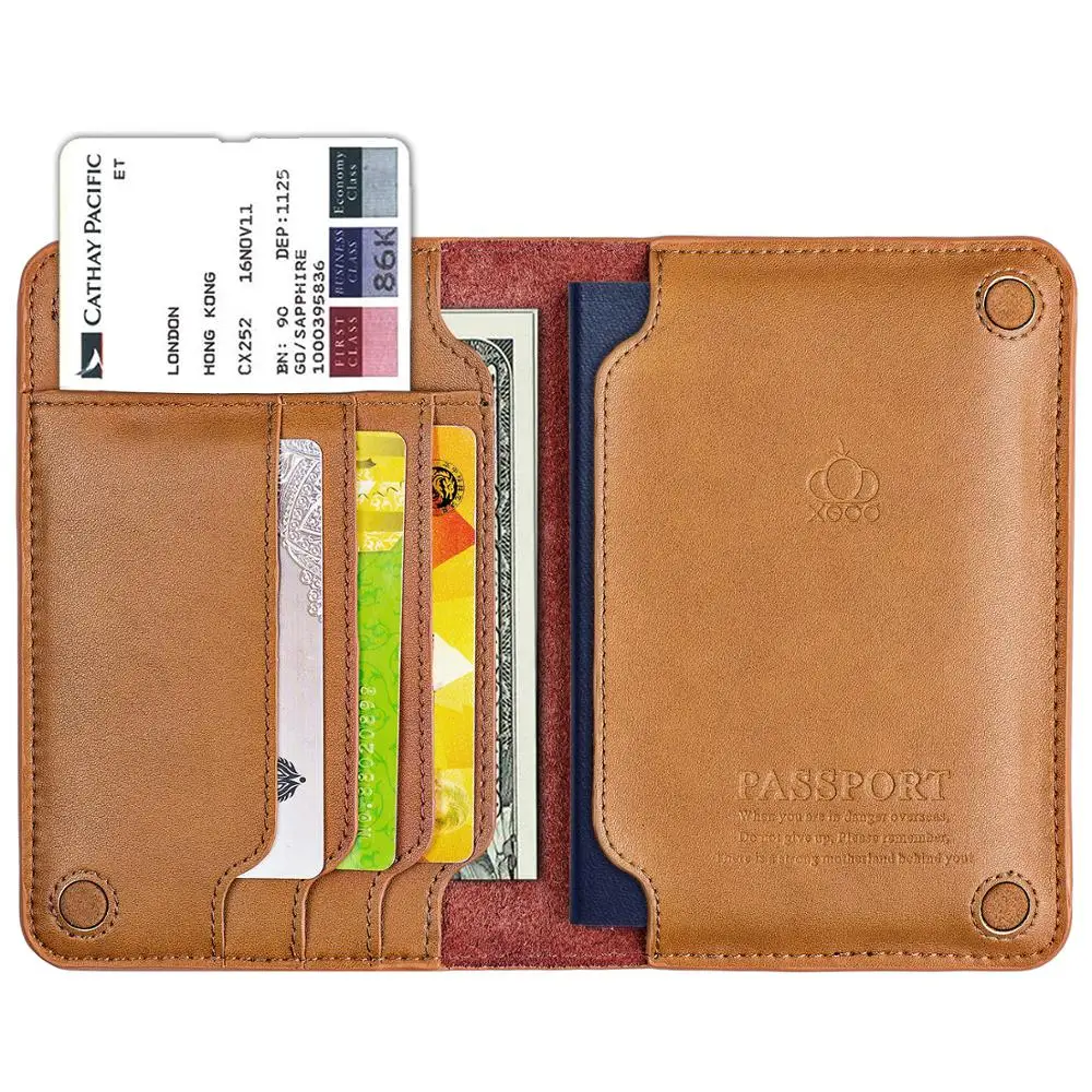 Высокое качество Натуральная кожа Обложка для паспорта rfid кошелек Rfid Блокировка