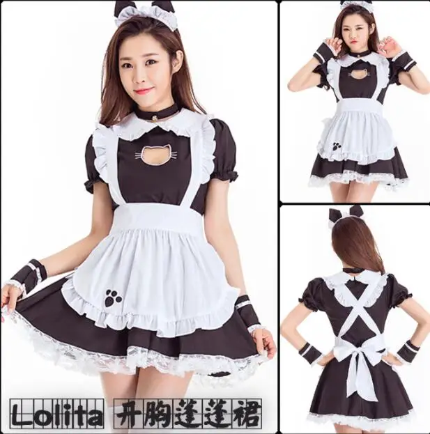 

2019 New Sexy Sweet Lolita Dress Maid Costume Anime Cosplay Maid Uniform Plus Halloween Costumes Party Dresses For Women