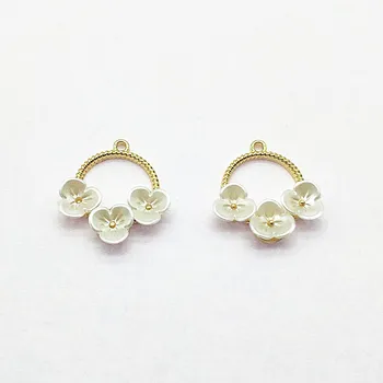 

New arrival! 28x25mm 100pcs Flower Round Shape Charm for Hand Made Necklace DIY parts,Jewelry Findings & Components