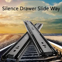 Zware Schuif Lade Track Thicken 3-Sectie Stille Slideway Drie-Sectie Rail Lade Schuif Kabinet Deur hardware