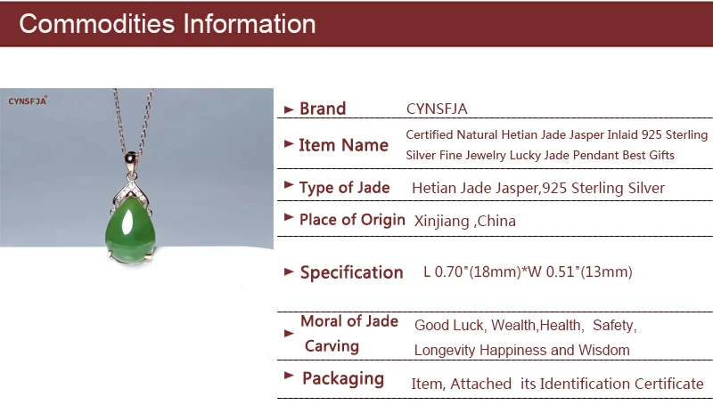 CYNSFJA Реал Certified(Hetian) нефрита Jade Jasper 925 пробы Серебряное кольцо ювелирные украшения зеленый нефритовый кулон высокое качество лучшие подарки