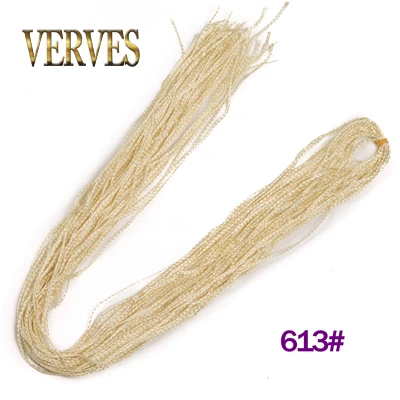 VERVES маленькая коробка косички 32 дюйм плетение волос вязанная коса 50 корней/шт Наращивание волос объемная оплетка розовый блонд серые пряди - Цвет: #613