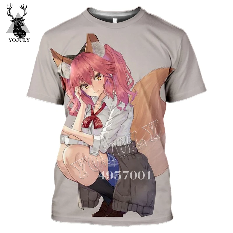 YOJULY Fate/stay night 3D принт аниме веселое Harajuku футболка мужские уличные футболки летние унисекс повседневные топы с короткими рукавами Y487