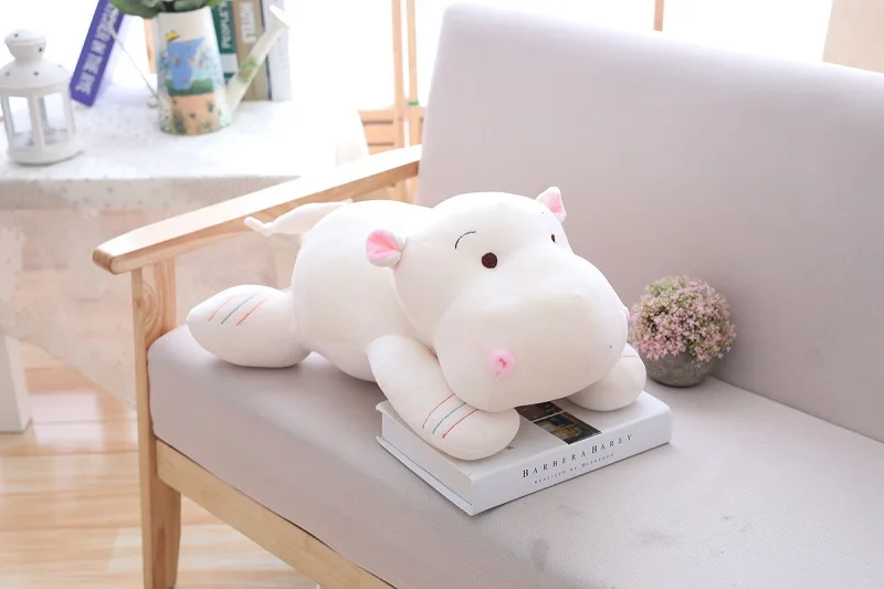 1 шт. 28/40/50 см Kawaii Бегемот плюшевые куклы мягкие вниз хлопок подушка в виде животного, милый, игрушка, подарок на день рождения, рождественский подарок для детей - Цвет: Белый