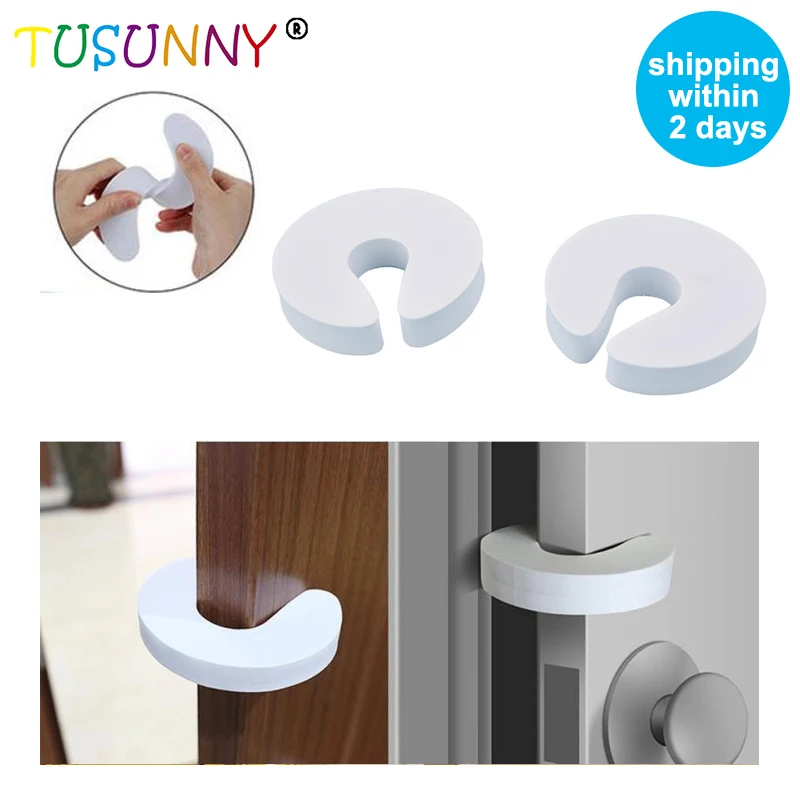 TUSUNNY 4 Pcs/set  Baby Safety Locks Children Protection EVA C Shape Security Cabinet Locks Kids Finger Safe Door Stopper