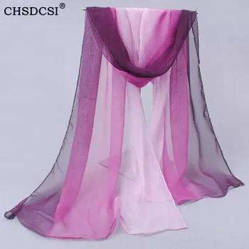 

CHSDCSI Fashion Scarves Wrap Women Gradient Scarf Muslim Hijab Silk Scarf Female Spring Autumn Summer Shawl Sunscreen Scarf