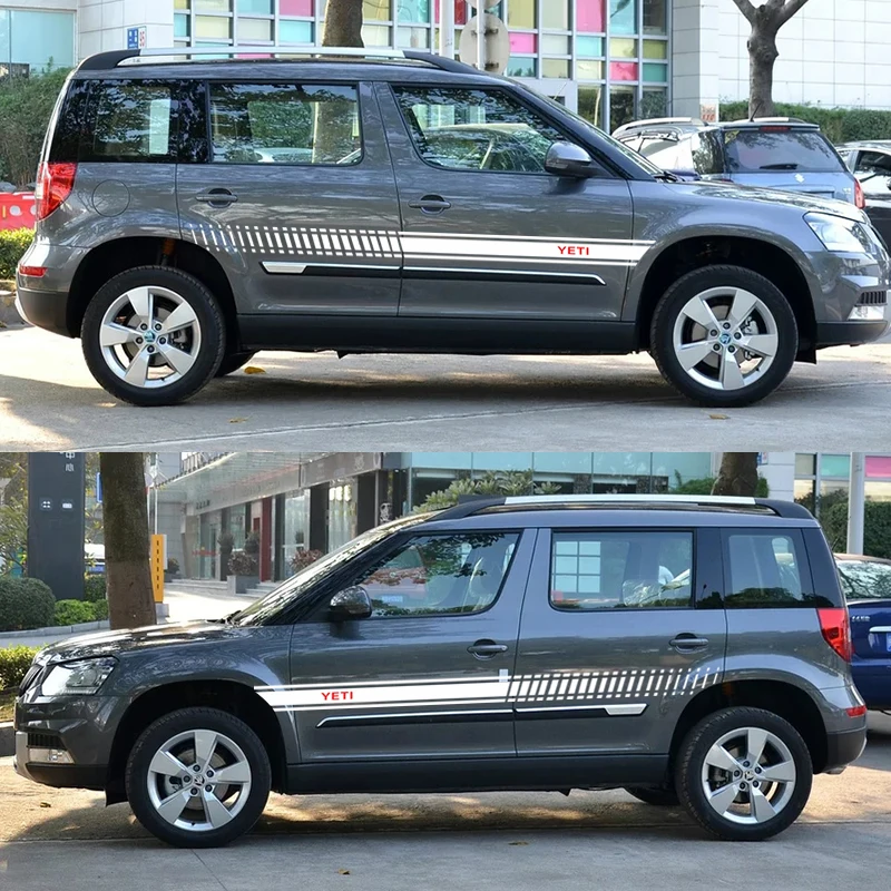  2pcs Car Stickers and Decals for Skoda YETI Car Tuning Accessories DIY Stripe Decoration