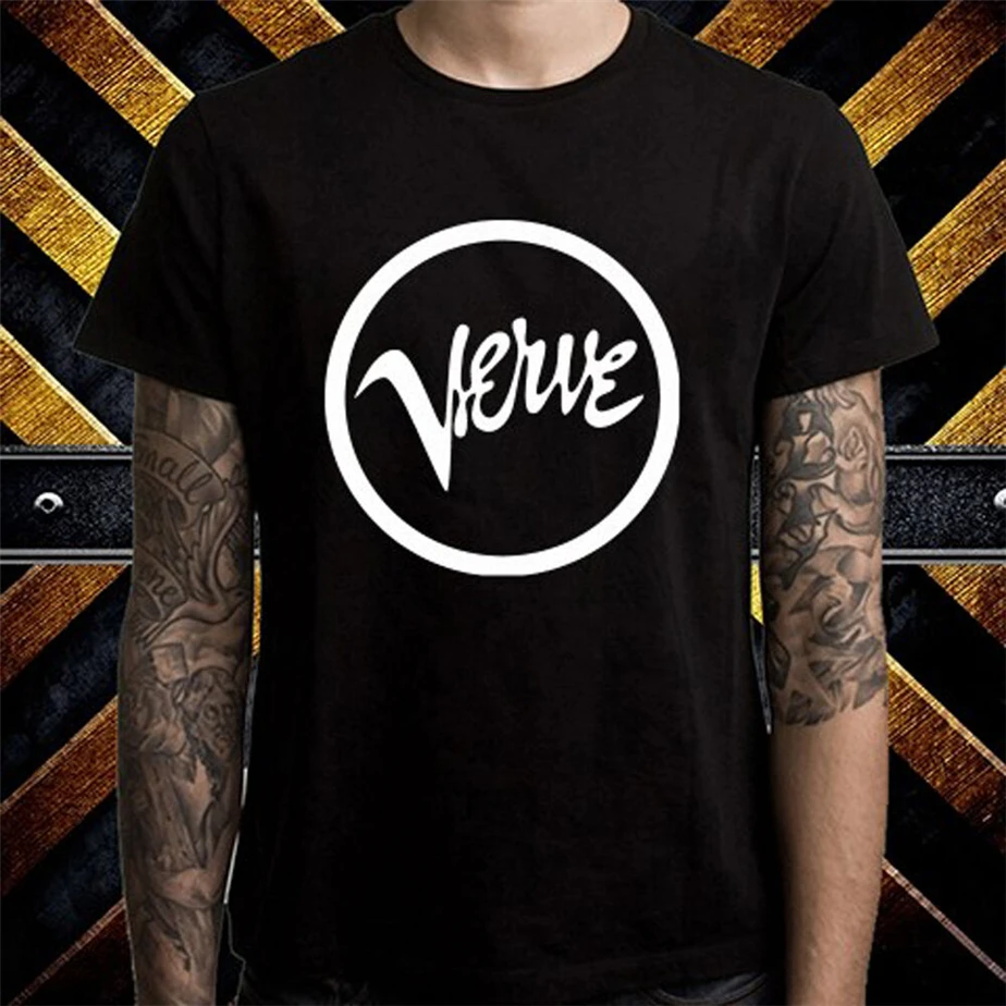 Verve Record s M usic Группа Логотип Мужская Черная Футболка размер L Xl 2Xl 3Xl Забавный