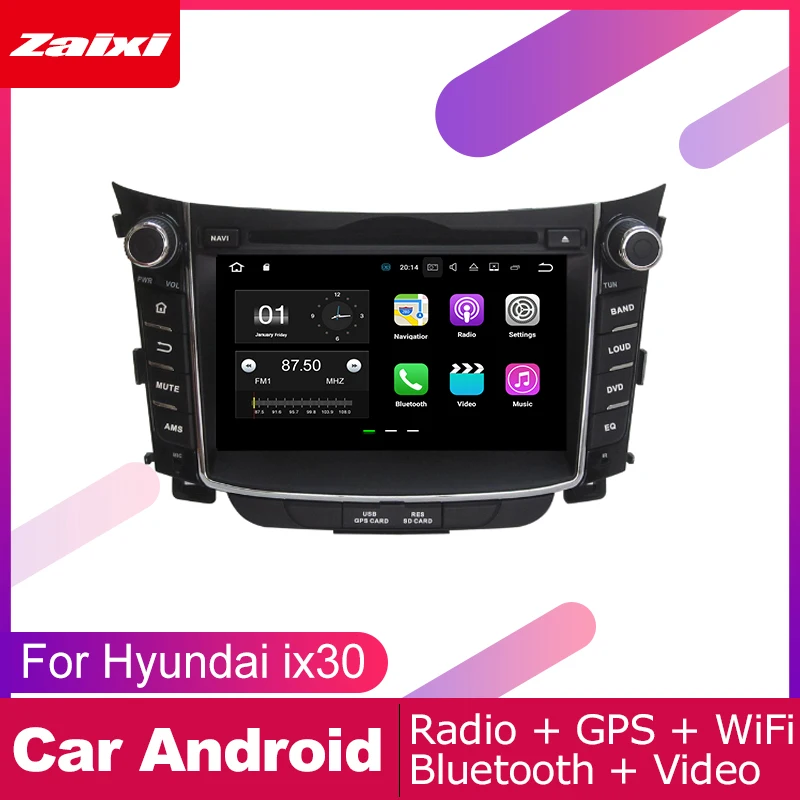 Best ZaiXi 2 DIN Auto DVD Player GPS Navi Navigation For Hyundai i30 Elantra GT 2012~2017 Car Android Multimedia System Screen Radio 2