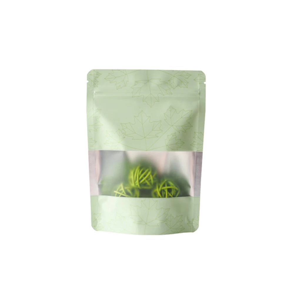 Matte Green Новинка, рождественские сумки для хранения на молнии, кухонные пакеты для еды, майларовые упаковочные сумки из алюминиевой фольги с окном и дизайном - Цвет: Matte Green