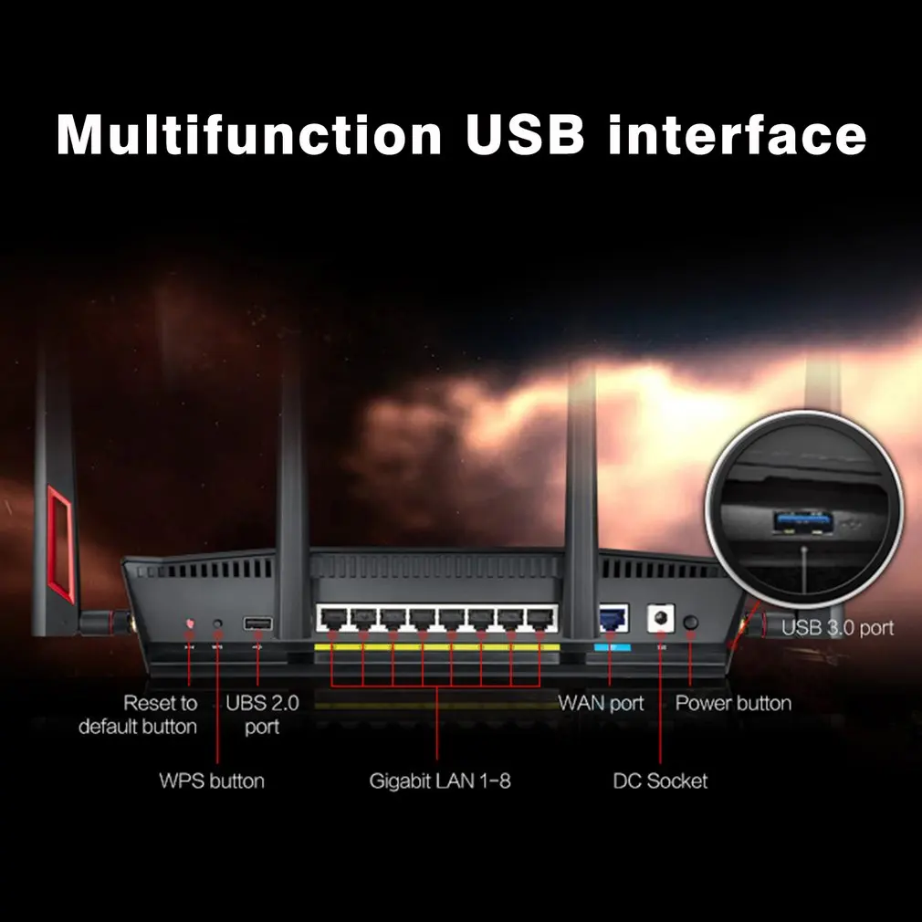 ASUS RT-AC88U двухдиапазонный гигабитный беспроводной маршрутизатор с 4 внешними антеннами высокоскоростной двойной USB Wifi усилитель сигнала