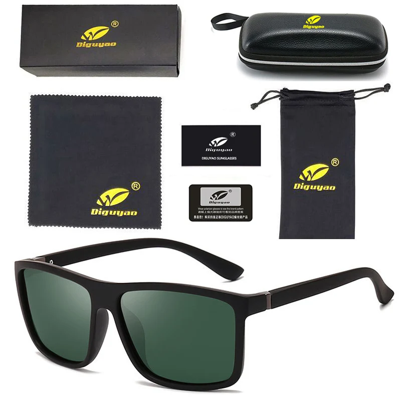 Oculos de sol feminino Модные женские солнцезащитные очки в квадратной оправе, винтажные мужские поляризованные очки - Цвет линз: Black---Green
