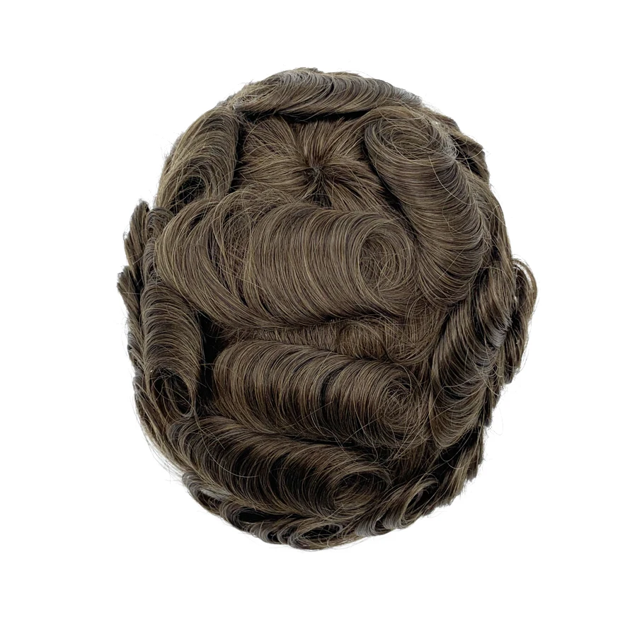 Men Hair System With Human Remy Hair Pieces Thin Skin Base Toupee With Various Colors