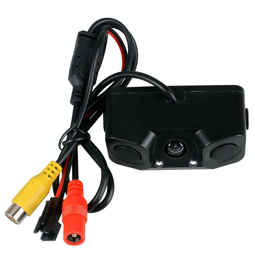 Car Rear View Camera 3 In 1 Dual Sensor Radar Sound Alarm Reversing Standby Camera Universal LED Lights Parking Camera HS042
