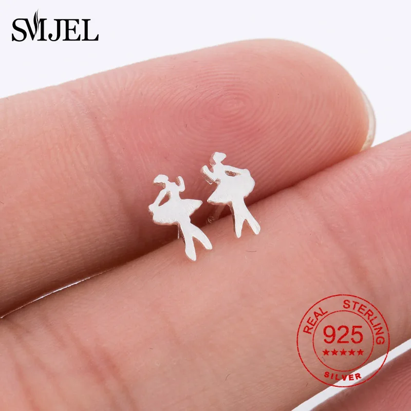 SMJEL, настоящее 925 пробы, серебряные серьги с перьями для женщин, серьги с крестиком в виде сердца, серьги в виде мотоцикла, маленькие ювелирные изделия, подарки для мужчин и детей - Цвет камня: 30