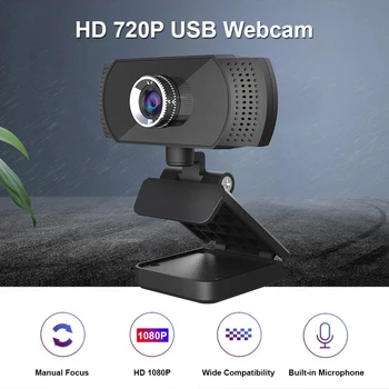 

720P HD Webcam Built-in Microphone Widescreen Video Work Home Accessories USB Web Camera for Laptop Desktop Computer