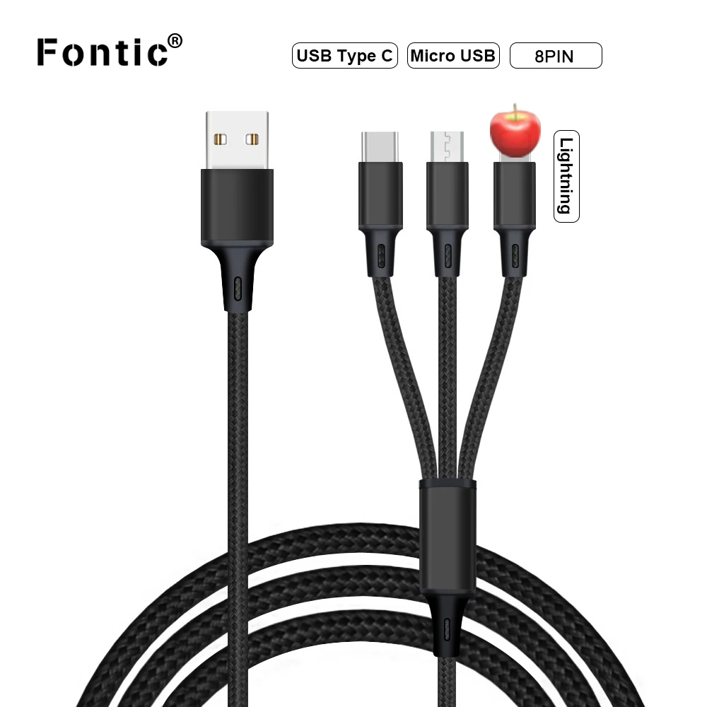Оптовая продажа, 3 в 1, зарядный кабель 4 фута/1,2 м с 8 контактным портом Micro USB Type C, универсальный (только для зарядки), персонализированный порт|Кабели для мобильных телефонов| | АлиЭкспресс Оптовая продажа, 3 в 1, зарядный кабель 4 фута/1,2 м с 8 контактным портом Micro USB Type C, универсальный (только для зарядки), персонализированный порт|Кабели для мобильных телефонов| | АлиЭкспресс