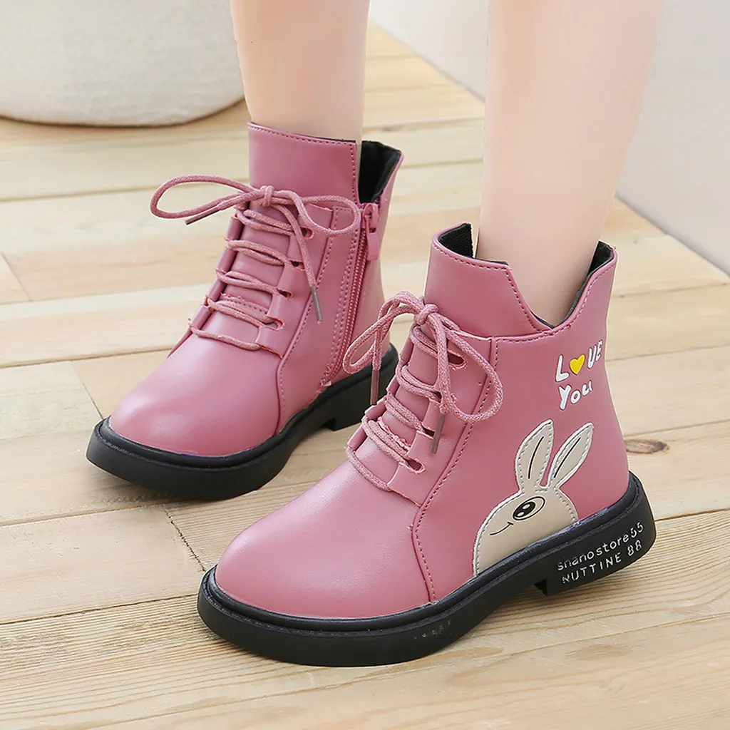 winter boots Children Baby toddler girl boots princess Cartoon Shoes Leather Winter Cotton Warm winter boots kids#Y3