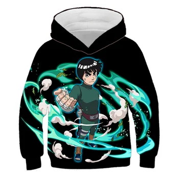 

Cool Rock Lee Naruto Hoodies Boys Pullover Children Clothes Boy Long Sleeve Casual Hooded Sweatshirts Anime Fashion Streetwear