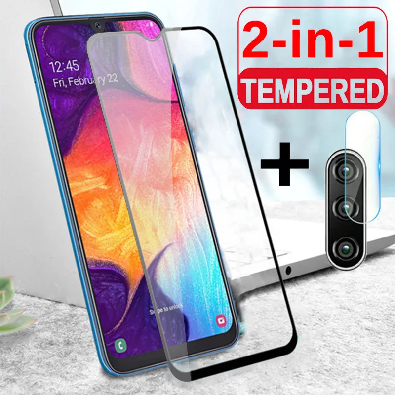 2-in-1 TemperedGlass 3-в-1 чехол+ Камера ззащитное стекло на самсунг а30 самсунг а50 стекло Samsung A50 стекло Экран протектор стекло Samusng A30 A40 стекло самсунг а50 стекло на samsung A50 ззащитное стекло - Цвет: 2-in-1 TemperedGlass