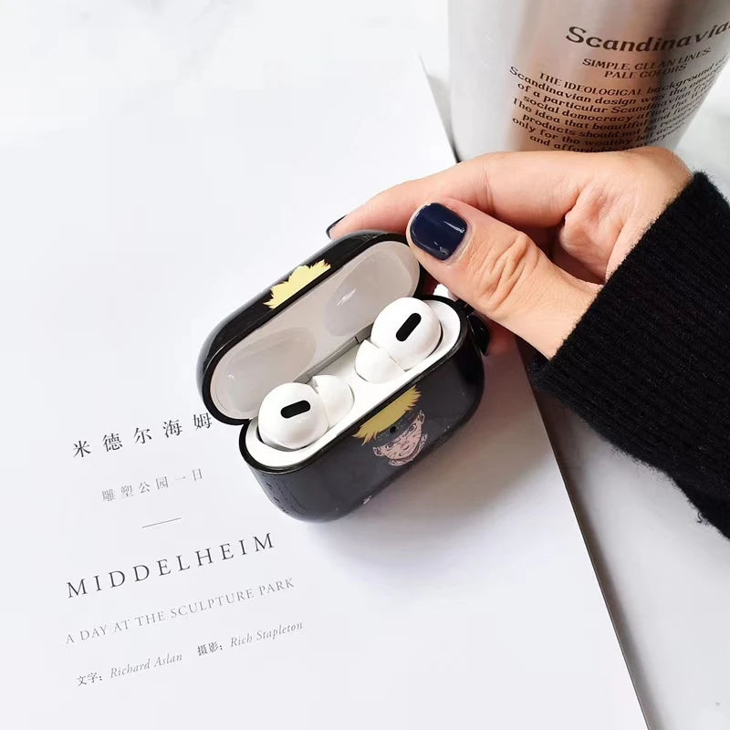Наруто Чехол для Apple airpods 1 2 pro Мода Аниме SASUKE наушники защитная крышка с keychian аксессуары показать светильник питания