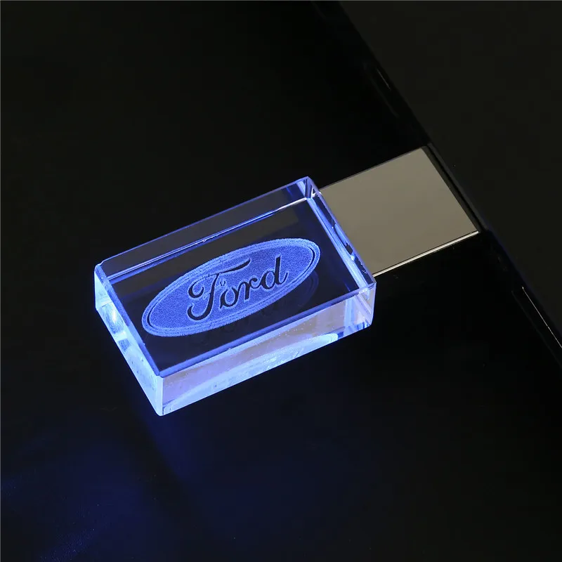JASTER Ford crystal+ металл USB флэш накопитель флешки 4 ГБ 8 16 32 64 128 Внешняя память stick u диск - Цвет: blue
