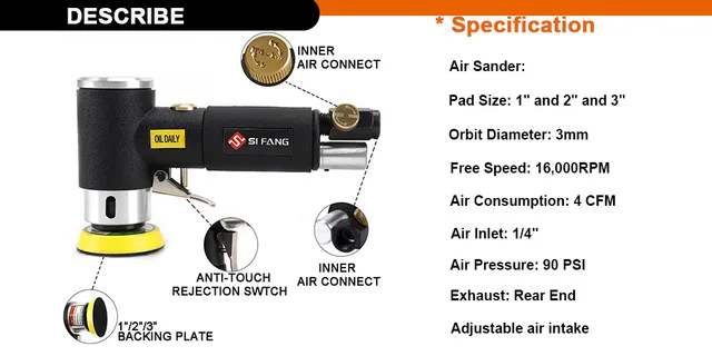 ZP385A Air Mini Ponceuse orbitale