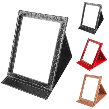 

Folding HD PU Leather Makeup Mirror Ladies Portable Desktop Office Dormitory Simple Makeup Mirror Beauty Tools
