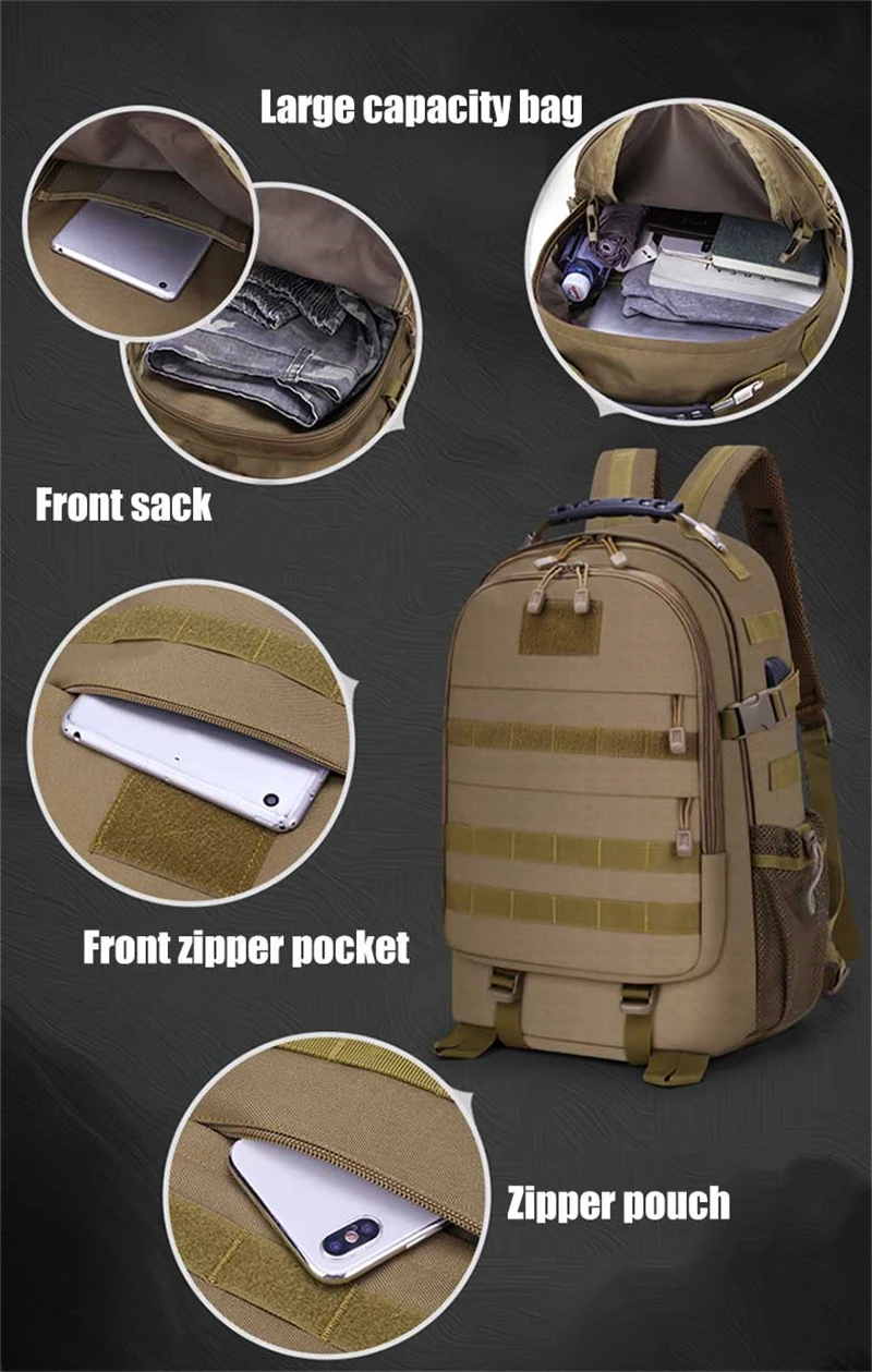 Usb зарядка Molle военные сумки Кемпинг путешествия туристический спортивный рюкзак тактический нейлоновый водонепроницаемый спортивный походный Треккинг Рюкзак