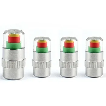 

4Pcs/Set Car Tire Valve Cap Tire Pressure Table Tire Gauge Tire Pressure Monitoring Warning Cap