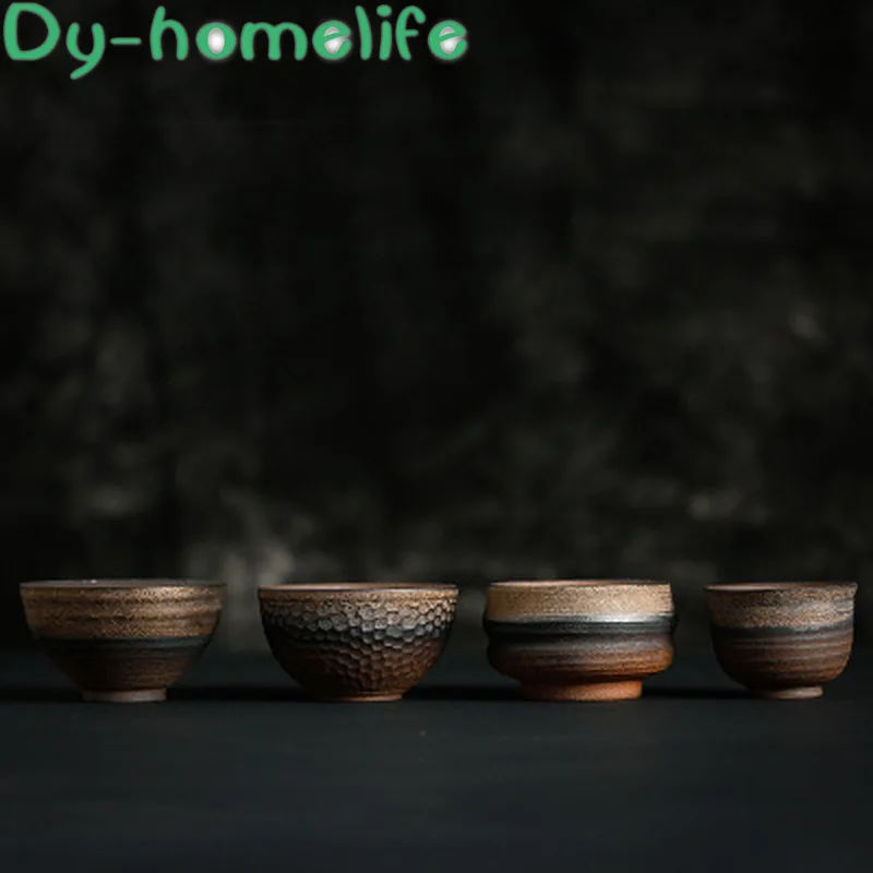 

Japanese-style Retro Handmade Stoneware Ceramic Tea Cup Restaurant Household Multi-pattern Tea Cup Chinese Style Kung Fu Tea