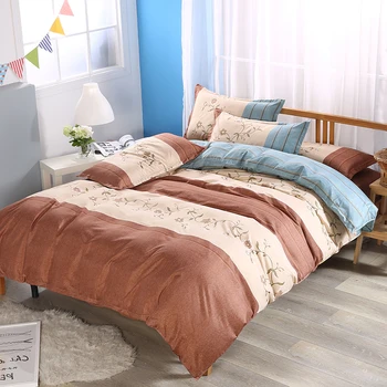

3D flower printed bedding sets main color light brown background green coffee rose printing bedding sets