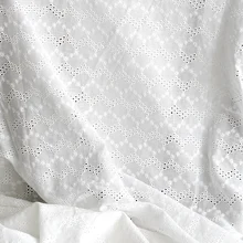 0.5meters New white Pure Cotton Cloth Hollow out Full Embroidery Lace Fabric Handmade DIY Clothes Accessories by the meter