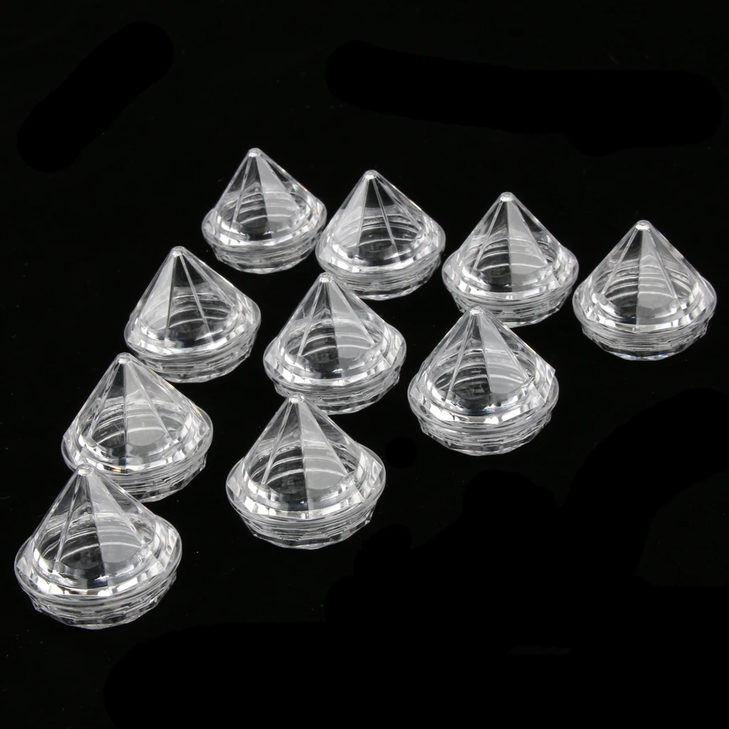 5 Gram Diamond Shaped Plastic Pot Jars, Cosmetic Containers, 10 Pack