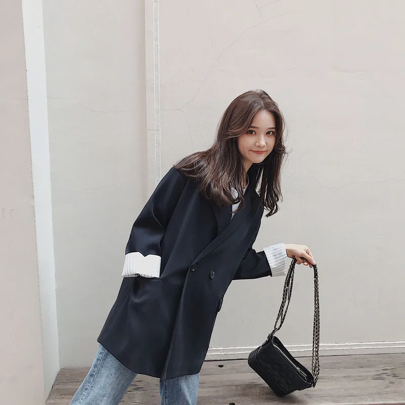 

Photo Shoot CHIC Black And White with Pattern Small Suit Coat Women's Spring And Autumn 2019 New Style Korean-style Loose Casual