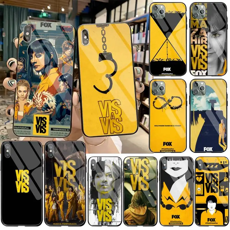 Корпус Корпуса HPCHCJHM Vis a vis чехол для телефона закаленное стекло iPhone 11 Pro XR XS MAX 8X7 6S 6