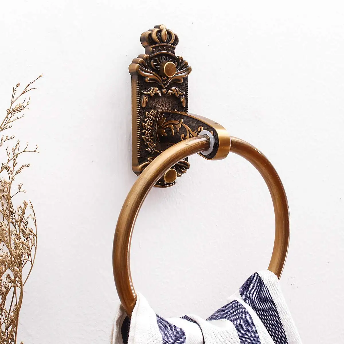 

Antique Bronze Towel Bar Towel Rack Bathroom Kitchen Wall-mounted Towel Polished Rack Holder Hardware Accessory