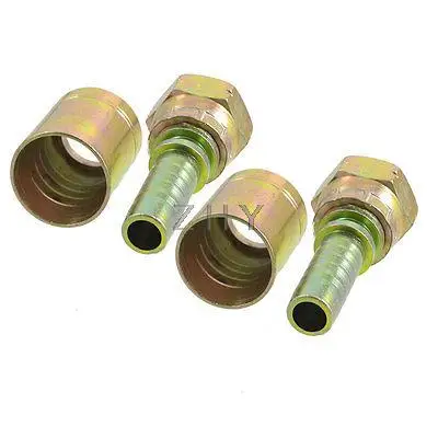 

2 Pcs Hydraulic Fittings 1/2" NPT Thread Cone Hose End Oil Pipe Connectors